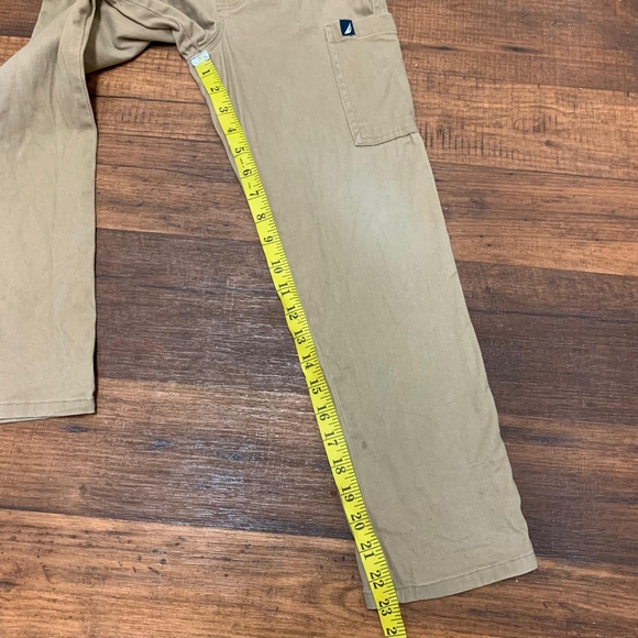 Nautica Boys S/8 Cargo Khaki Jogger Pants Stretch Waist Drawsting - Picture 5 of 7